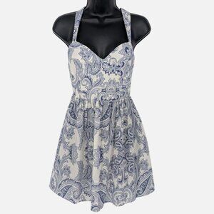 Zara Blue & White Paisley Mini Dress